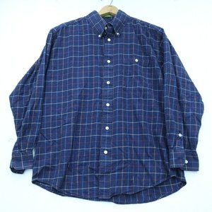 Orvis Fishing Shirt Long Sleeve Mens Size Large Button Down Plaid Blue